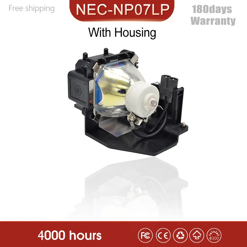 Лампа проектора NP07LP для Nec NP300 NP400 NP510W NP500 NP600 NP510WS NP610SG NP610 NP600S NP510WSG NP500WS NP410W с