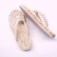 jarycorn summer ladies slippers hand woven straw shoes fashion couple home shoes new beach shoes cx lk