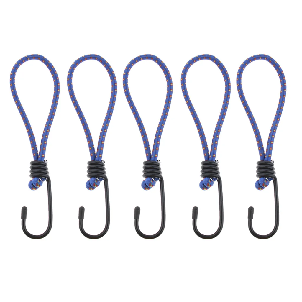 

5 Pcs Bungee Cord Hook Tie - Elastic Stretch Straps with Hook random color