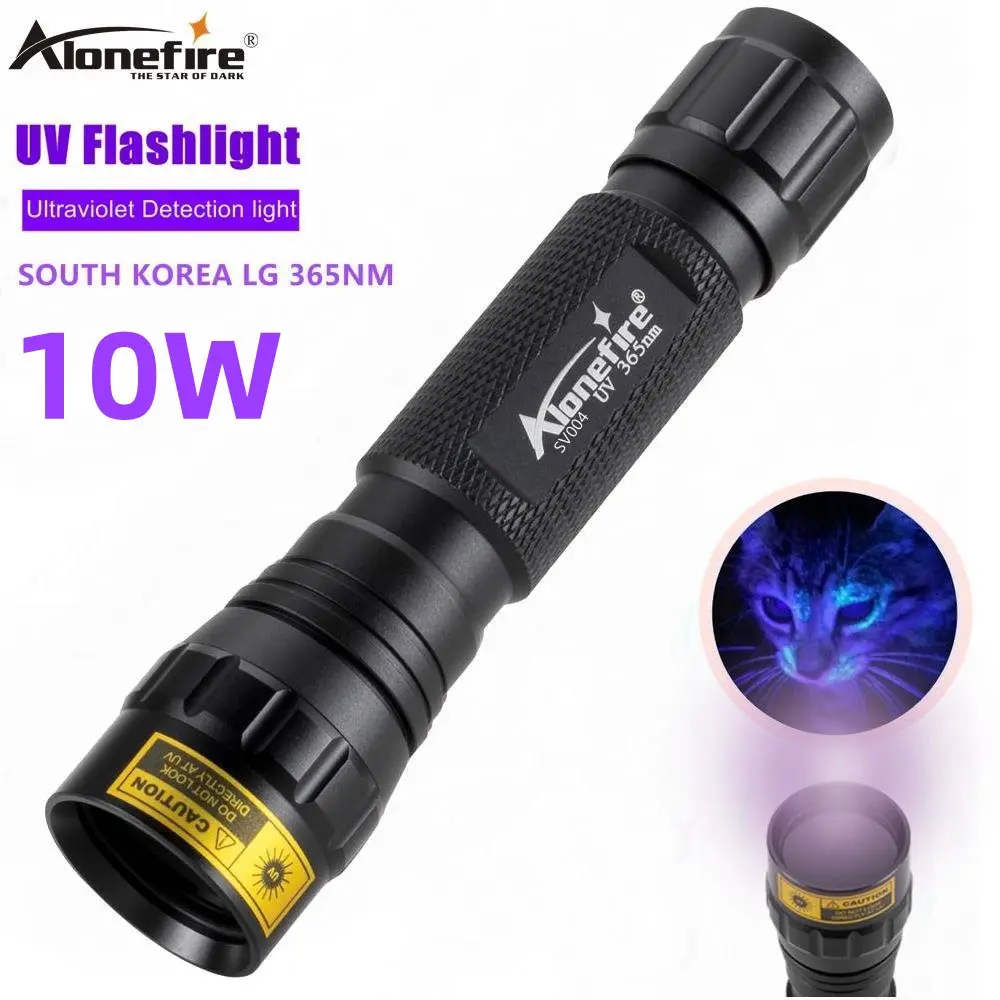 

AloneFire SV004 LG Ultra Violet Light 10W High Power 365nm/395nm uv flashlight UV Black Light Pet Urine Stains Detector Scorpion