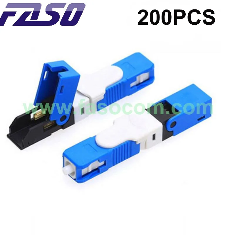 

(Estoque Pronto) 200 unidades ESC250D SC UPC Conector rápido especial, conector rápido FTTH de fibra óptica de alta precisão