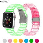Ремешок из прозрачной смолы для ремешка для Apple Watch 45 мм, 41 мм, 44 мм, 40 мм, iWatch 42 мм, 38 мм, браслет для Apple watch 5, 4, 3, se, 6, 7