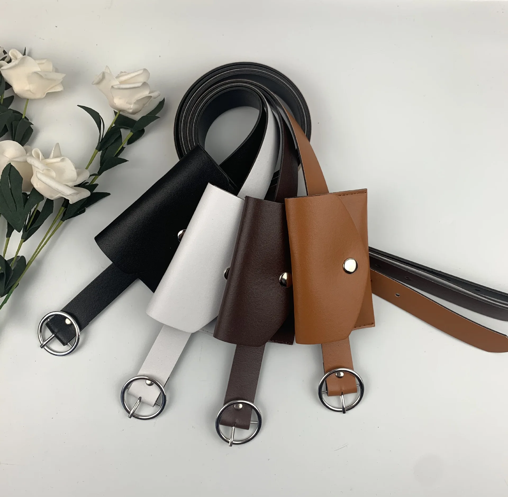 

2020 new dress belt ladies jeans decorative belt round buckle simple fashion bag belt