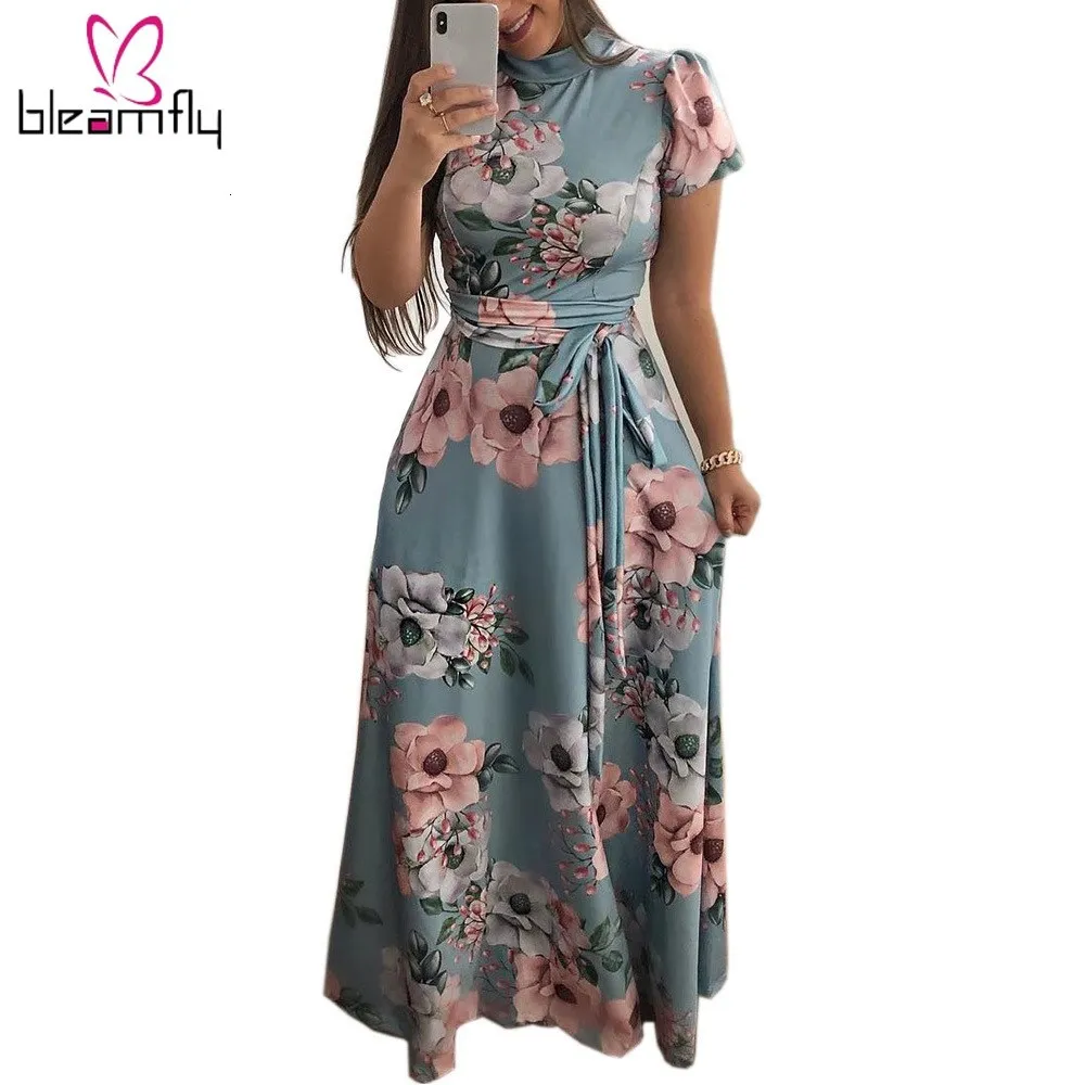 Новое поступление Осеннее женское платье с пышными рукавами воротником стойкой