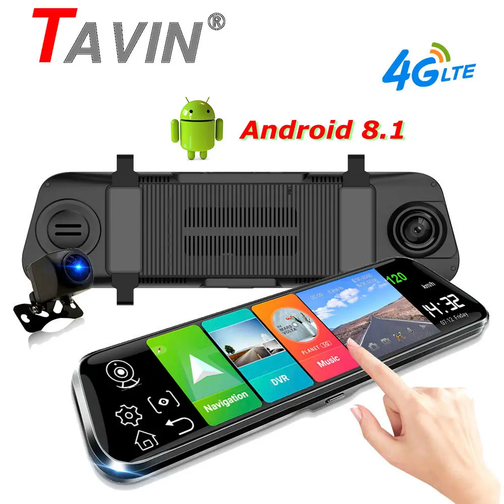 10 inch 4G Car DVR Android 8.1 Stream Rear View Mirror HD 1080P ADAS Dash Cam Camera Video Recorder Auto Registrar Dashcam GPS | Автомобили