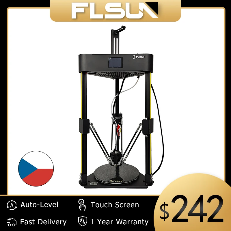 Flsun Q5 Delta 3D принтеры предварительная сборка авто Level сенсорный экран 32 бит доска TMC