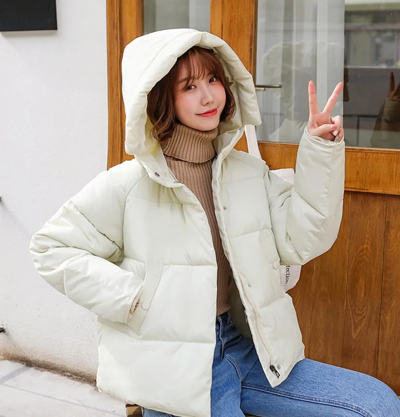 2019 Women's Winter Jacket Hooded Cotton Puffer Parka Five color Solid Leather Coat S——XXL|Женские парки| |