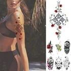 Водостойкая Временная тату-наклейка с компасом, розой, лозой, драконом, флэш-татуировки, боди-арт, искусственная татуировка на руку для женщин и мужчин