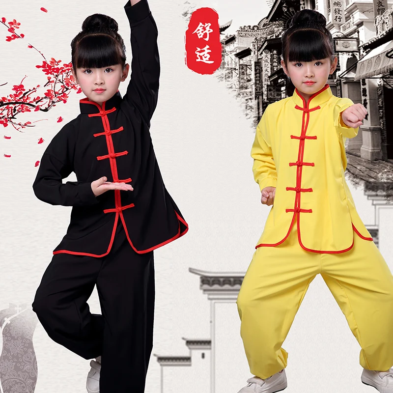 USHINE 100-180 см Taichi Униформа хлопок 6 цветов Высокое качество Wushu kungfu одежда для детей