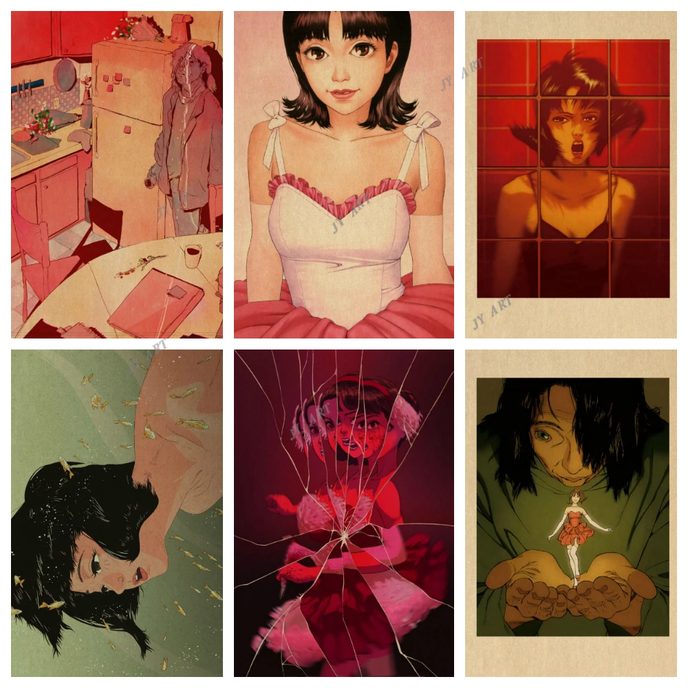 

Retro Vintage Wall Art Canvas Painting Anime Movie Poster Print Satoshi Perfect Blue Kids Bedroom Wall Decor Pictures Home Decor