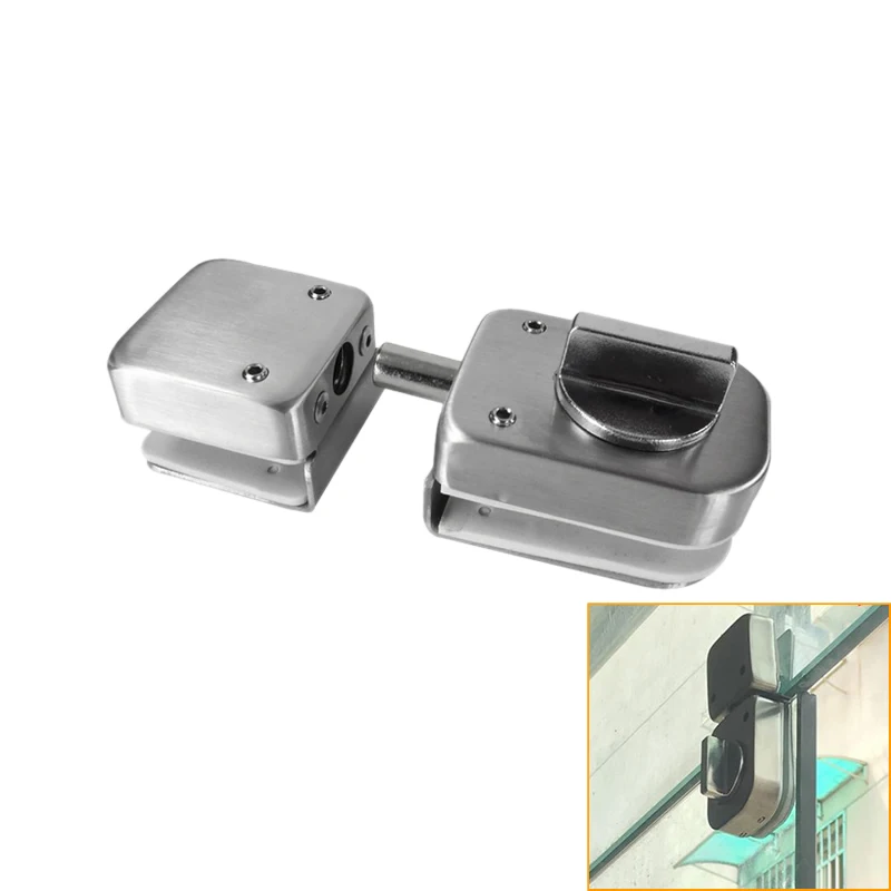 

FFYY-Stainless Steel,Glass Door Latches Lock/Bolt,138A ,Without Drilling,For Double Glass Door, Frameless Glass Door