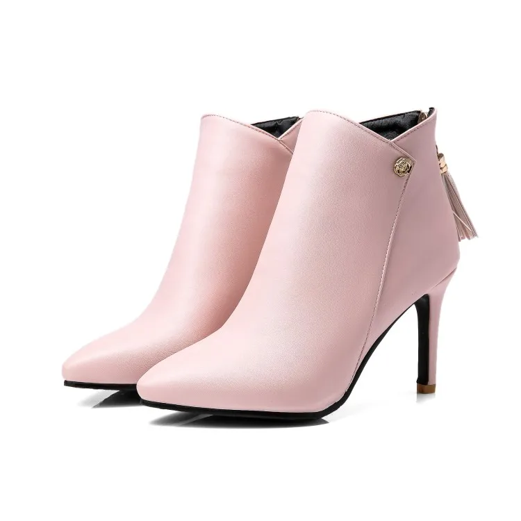 Женские ботинки с металлической отделкой большие размеры 9 10 11 16|Сапоги до колена|