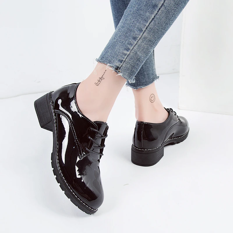 2019 г. модные весенне осенние оксфорды на плоской подошве женская обувь новая из