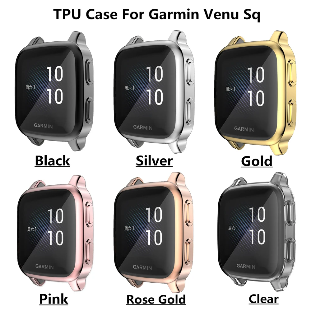 

Soft TPU Flexible Case for Garmin Venu SQ Shell Full Protector High Quality Bumper Thin Lightweight Shockproof Cover Accessories