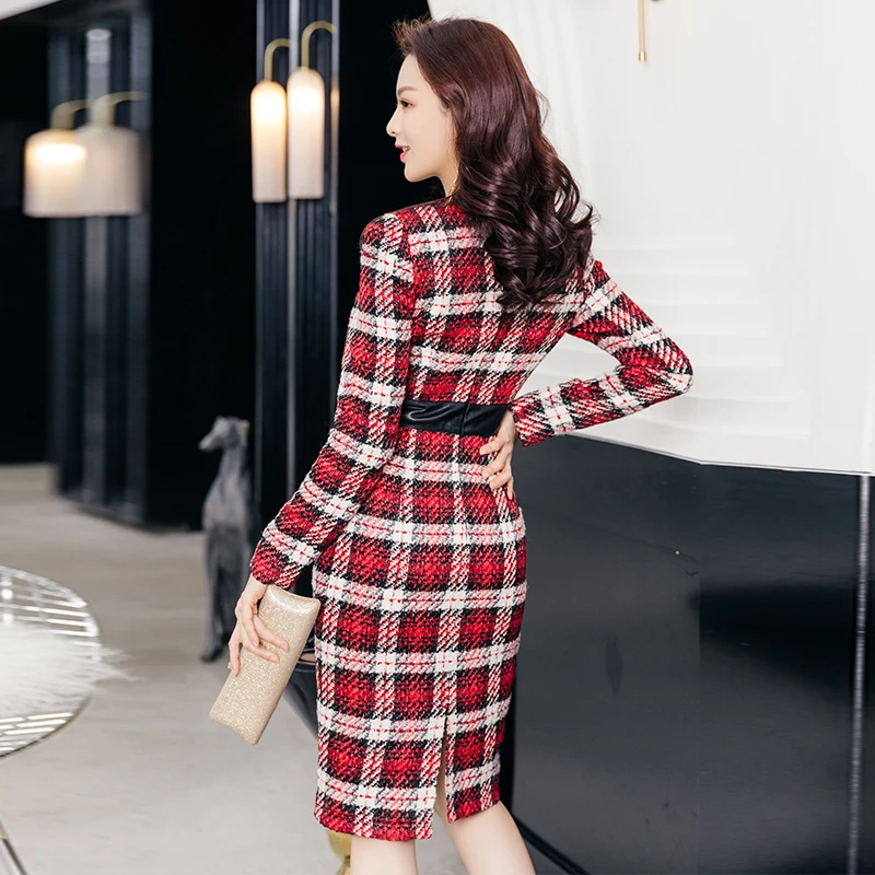 Simplee клетчатое 2019 осеннее Новое Сексуальное Женское высококачественное модное