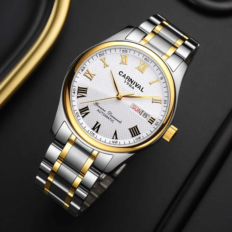 CARNIVAL мужские часы топ-бренд люкс календарь неделя простые из нержавеющей стали