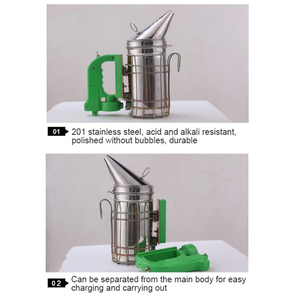 

Electric Bee Smoke Transmitter Kit Stainless Steel Electric Beekeeping Tool for Bee Smoker Beekeeping Container Apiculture
