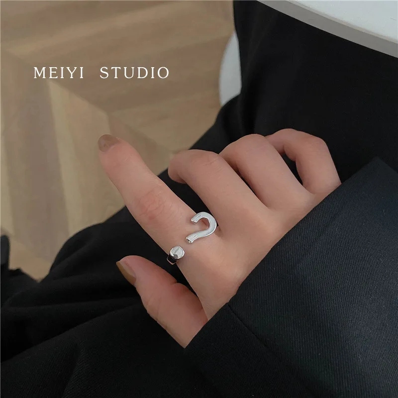 

The New Creative Niche Design Question Mark Ring Ins Hip-hop Style Korean Fashion Ring for Women 2021 Trend Jewelry