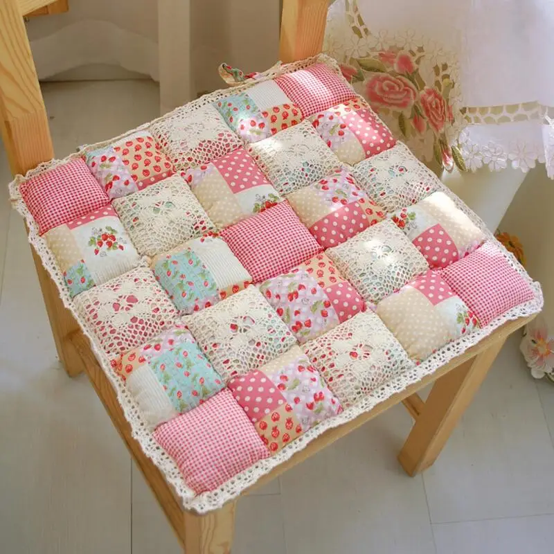 40X40cm Flower Style Square Cotton Seat Cushion Sofa Car Mat Home Kitchen Chair Sit Pad Mat Pillows Home Decor