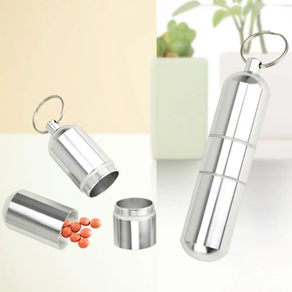 Уличный водонепроницаемый 3 секционный цилиндрический футляр для лекарств