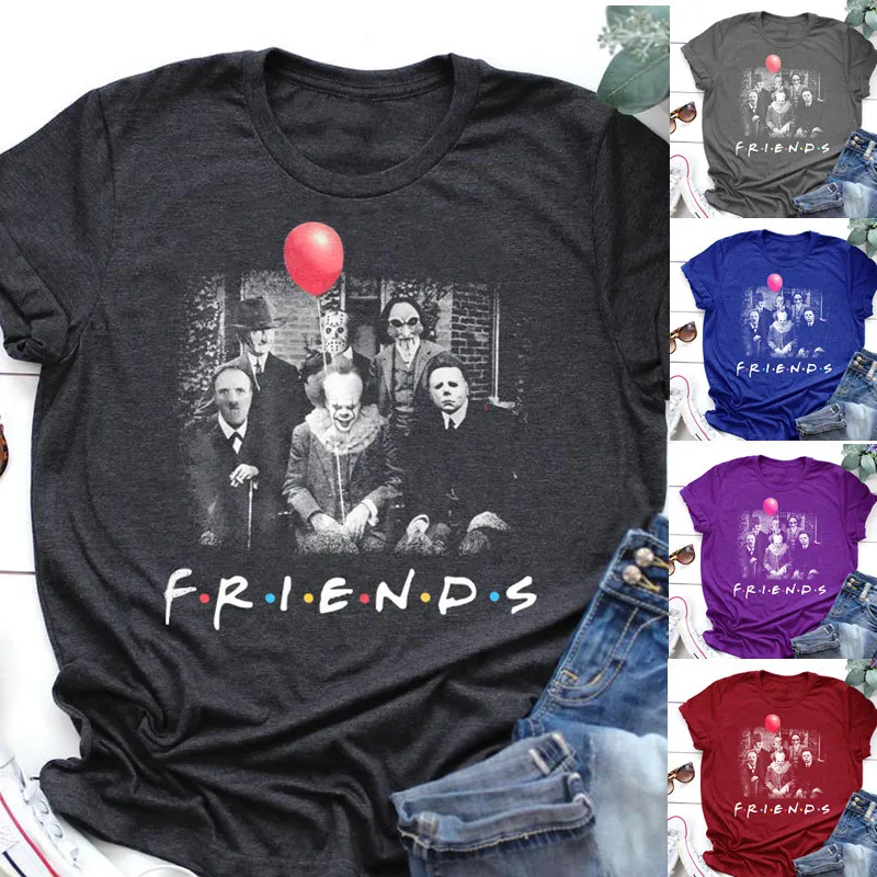 Женские рубашки на Хэллоуин с принтом из фильмов ужасы|Футболки| |