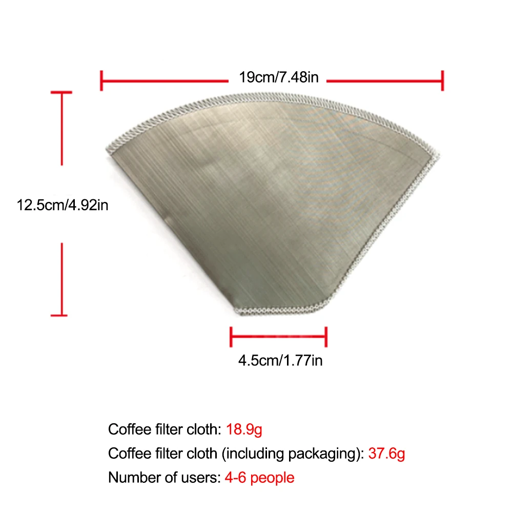 

Reusable Coffee Filter Stainless Steel Pour Over Coffee Machine Strainer Mesh Paperless Coffee Filter Drippers for Chemex