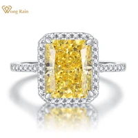 wong rain 925 sterling silver radiant cut created moissanite citrine diamonds gemstone wedding engagement rings fine jewelry