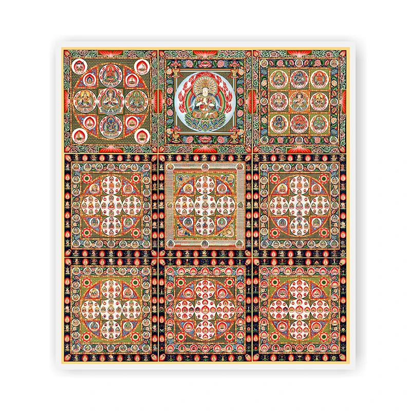 Thangka Мандали с Буддой тибетская религиозная картина на холсте живопись мандалой |