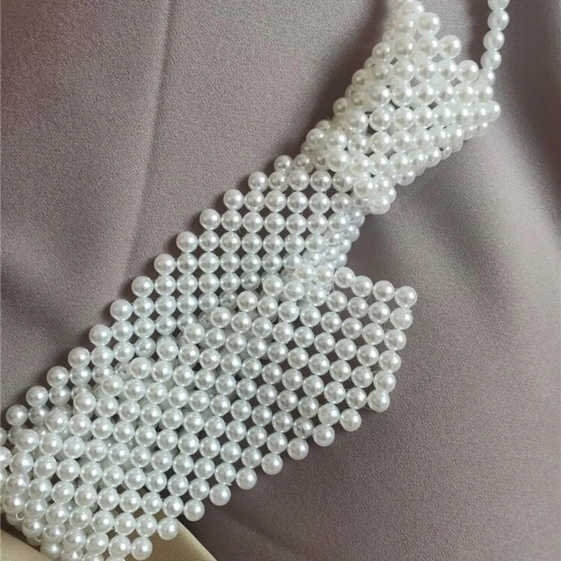 Винтажный женский жемчужный бабочка галстук ручной работы бисером Бижутерия Одежда Рубашка вырез ложной воротник на.