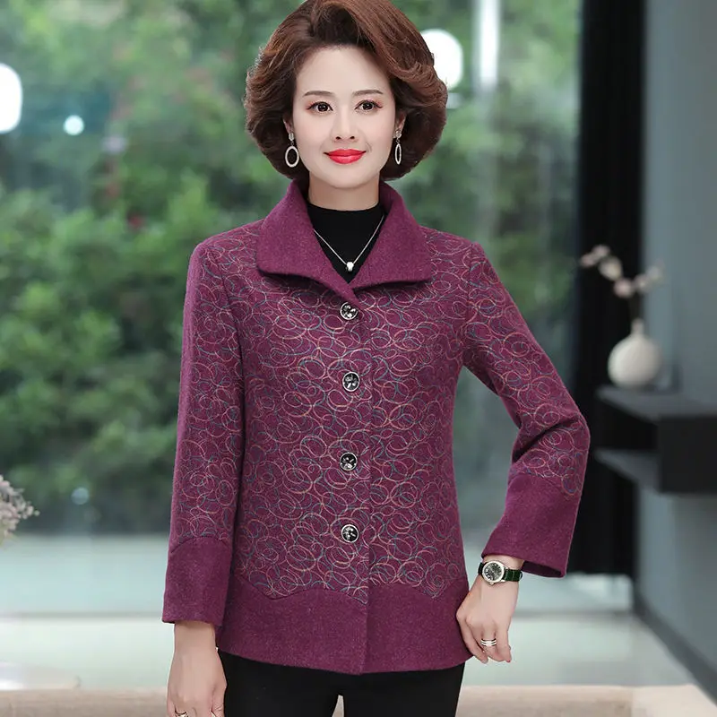 

2021 Autumn Winter Women Warm Thick Mink Velvet Coat Female Long Sleeve Loose Cashmere Coat Middle Aged Women Outerwear Y799
