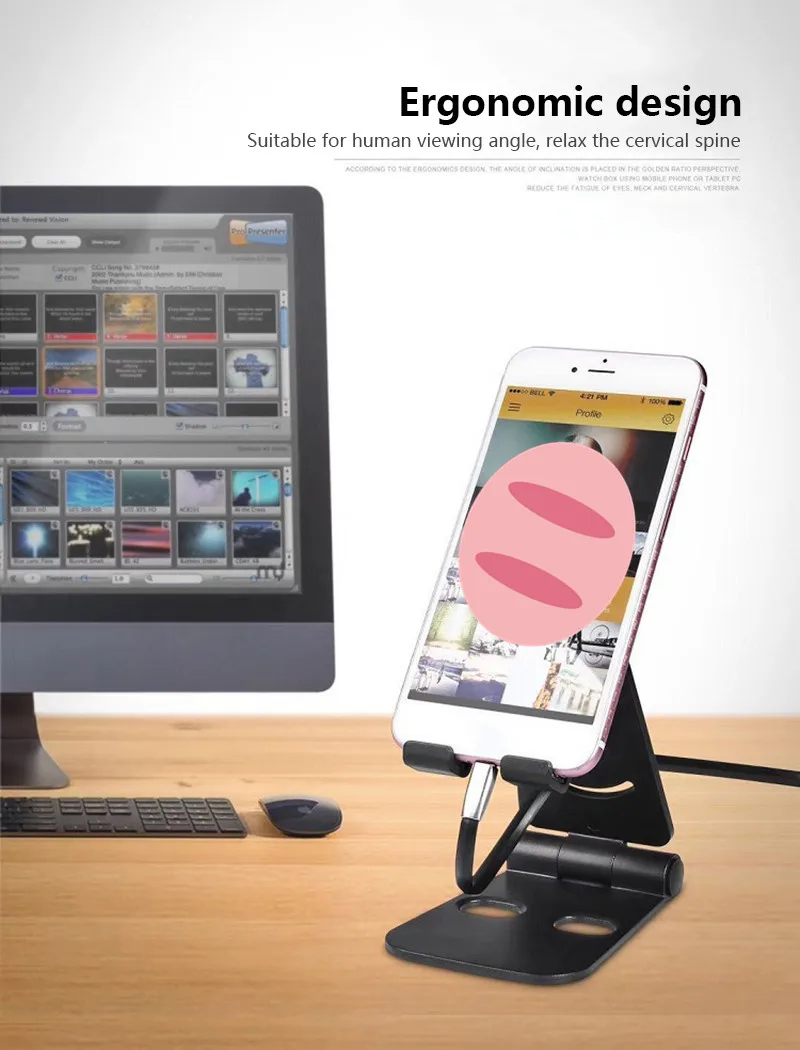 

Universal Mobile Phone Holder Seat Desktop Double Adjustable Shelf Mobile Phone Holder Desktop Tablet Stand