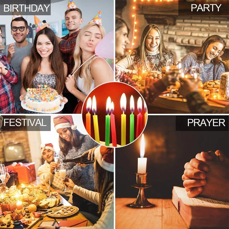 

4pcs Elegent Taper Candles 9.8inch Tall 4.5 Hour Long Burning Burning Smokeless Dinner Long Scented Candles Table Party