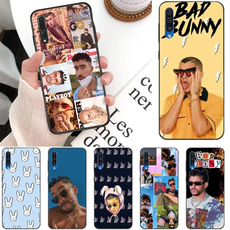 

Bad Bunny Phone Cases For Redmi 9A 8A 7 6 6A Note 9 8 8T Pro Max Redmi 9 K20 K30 Pro Black Soft TPU Case
