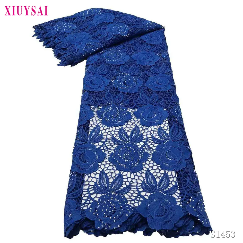 

2021 New Arrivals Guipure Cord Lace High Quality African Lace Fabric With Stones Water Soluble Laces For Wedding SL1453