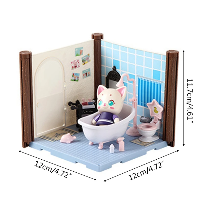 

Simulation House Kitchen Living Room Bedroom Bathroom Set Children Pretend Play Toy for Kids Girls