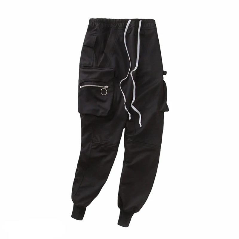 

ZhuZunZhe 2021 New Arrival Men Pants Cotton Full Length Hip hop Men Pants Men Ribbon Hole Casual Pants Overalls US Size Pants