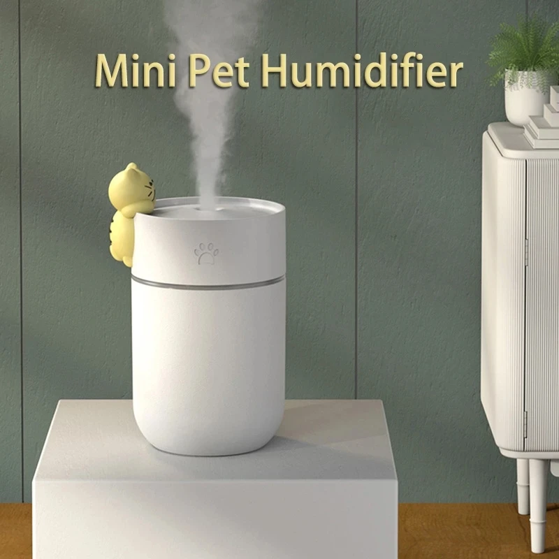 

260ML Mini Humidifier Silent USB Cute Pet Cat Air Humidifier for Home Bedroom Car Evaporator with Colour Night Light Humificador