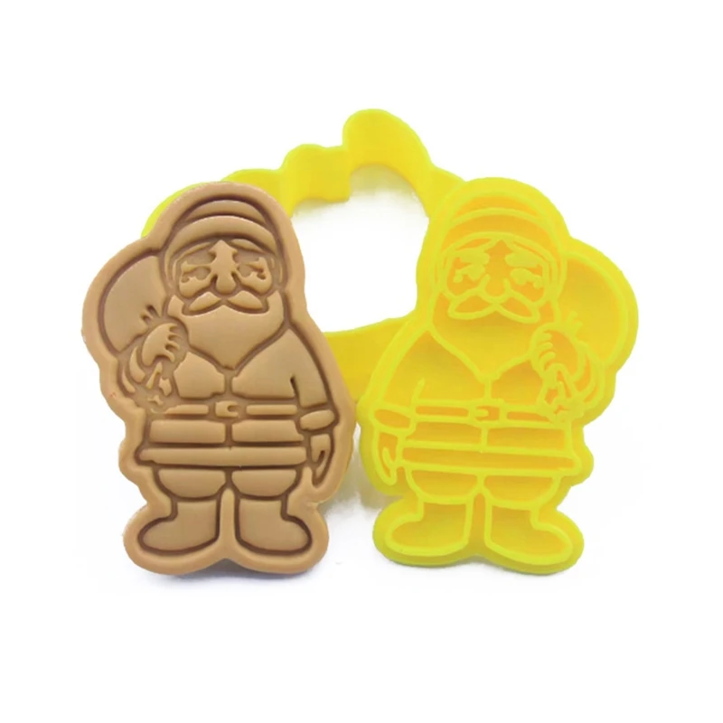 

Christmas Santa Shape 3D Pressable Stamped Embossed Biscuit Cookie Cutters Mold