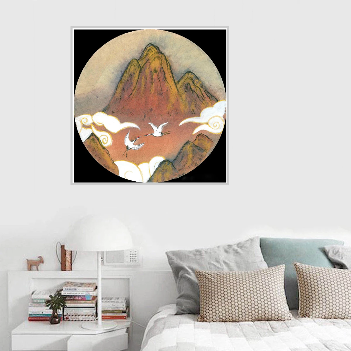 Постер с рисунком Китайских гор в стиле ретро рисунок на холсте настенное