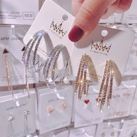 wholesale c type earrings ear ring metal earrings sterling silver pin diamond stud earrings jewelry gift