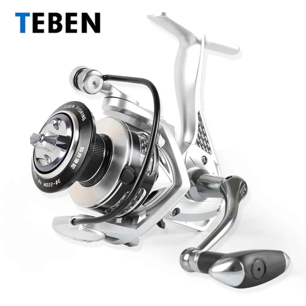 

NEW TEBEN Spinning Fishing Reel 5+1BB 5.2:1/4.9:1 Gear Ratio ST 2000-6000 Saltwater Aluminum Spool Lure Carp Wheel