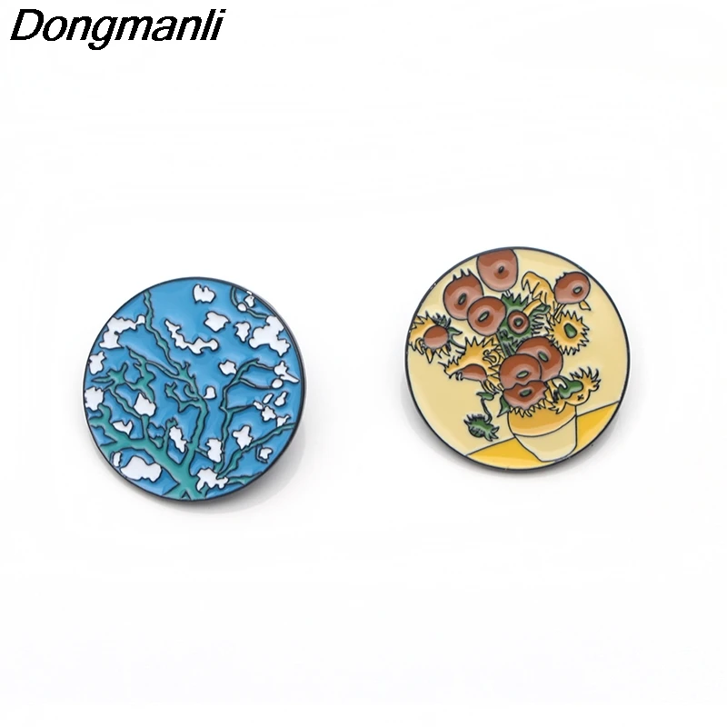 

O260 Van Gogh Art Famous Painting Enamel Pins And Brooches For Women Men Lapel Pin Backpack Bags Hat Badge Gifts
