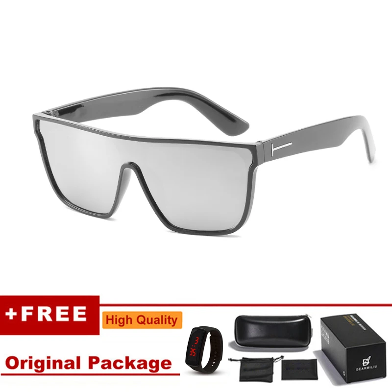 Мужские и женские квадратные очки KLBS солнцезащитные большого размера с