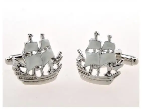 Запонки мужские эмалированные с изображением парусника 10 дюймов пара/лот |