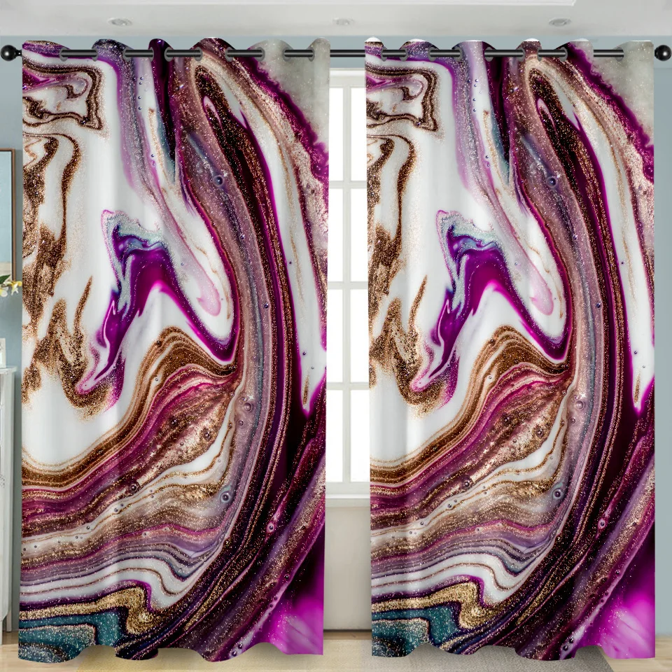

Marble Texture Windows Curtains Darkening for Living Room Bedroom Decorative Kitchen Curtains Dropshipping