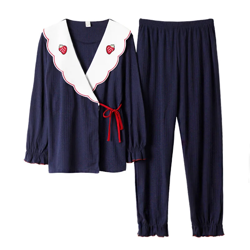 

Japanese Kimono Pajamas Women Spring Autumn Loose Plus Size 3Xl Cotton Solid Home Service Winter Pijama Mujer Pyjama Femme