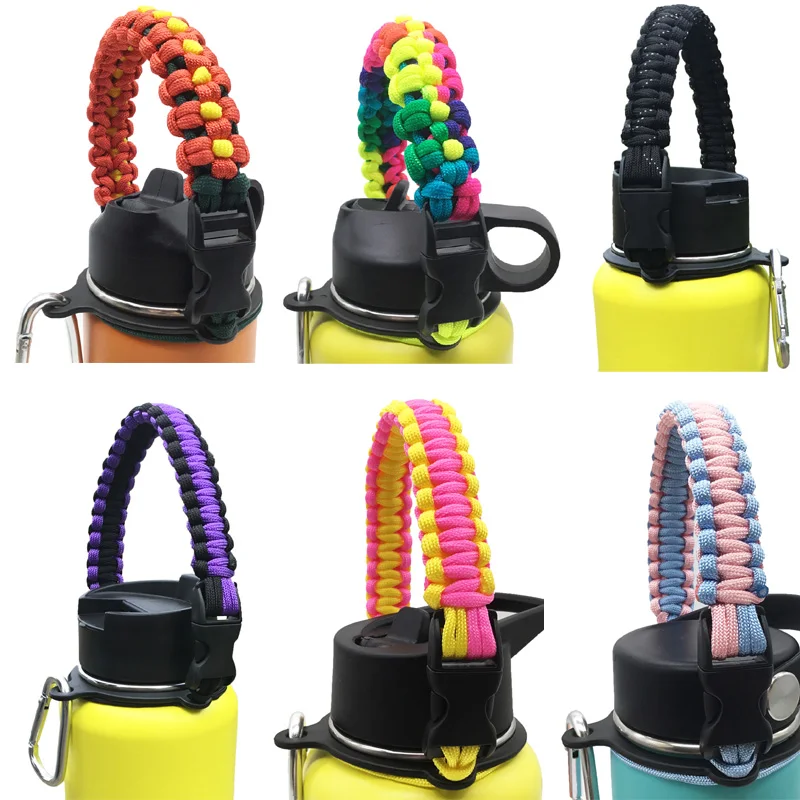 Шнур с ручкой Paracord защитным кольцом и карабином для Hydro Flask широкая бутылка воды