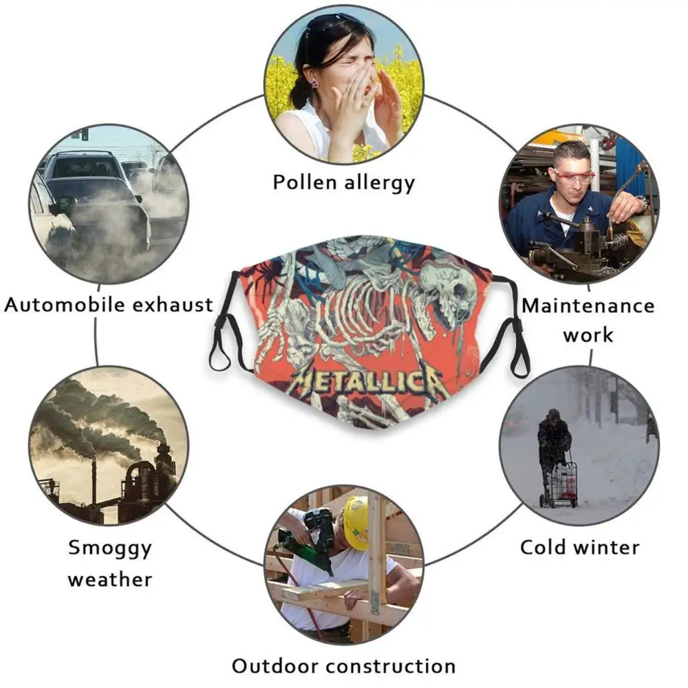 

Grand Forks Design Anti Dust Filter Washable Face Mask Kids Music Metal Guitar Heavy Metal Band Cool Classic Funny Awesome