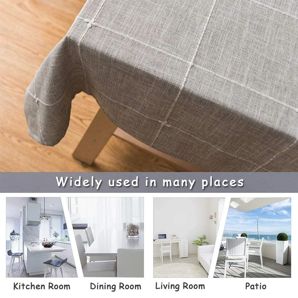 Плотная ткань вышивка клетчатая скатерть хлопок лен защита от пыли с клетчатым