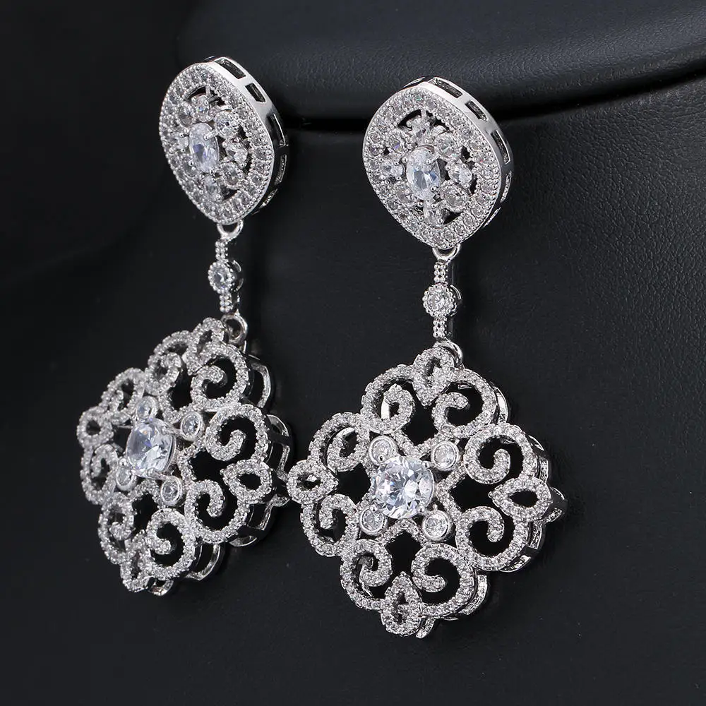 

Hot Sale Fashion Luxury Super Glitter Crystal Beautiful Earrings For Women Jewelry